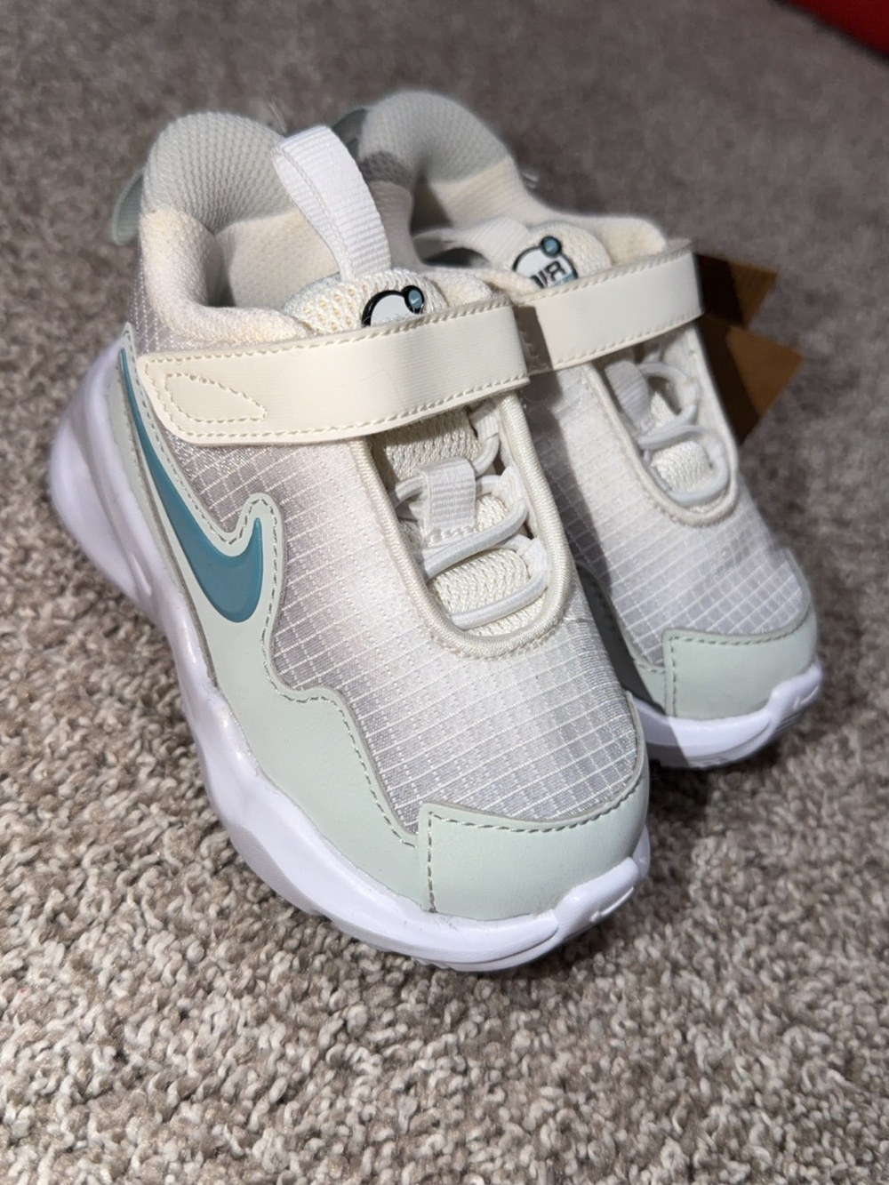 Kids Light Green/Aqua and White Athletic Sneakers - Youth Velcro Trainers